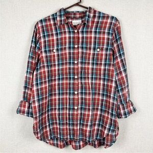 Denim & Supply Womens XL Ralph Lauren Plaid Buttondown Flannel Shirt Top